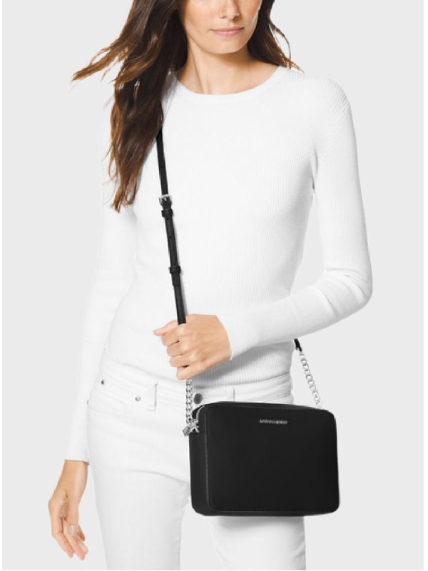 Cумка Michael Kors Jet Set Crossbody Black Silver