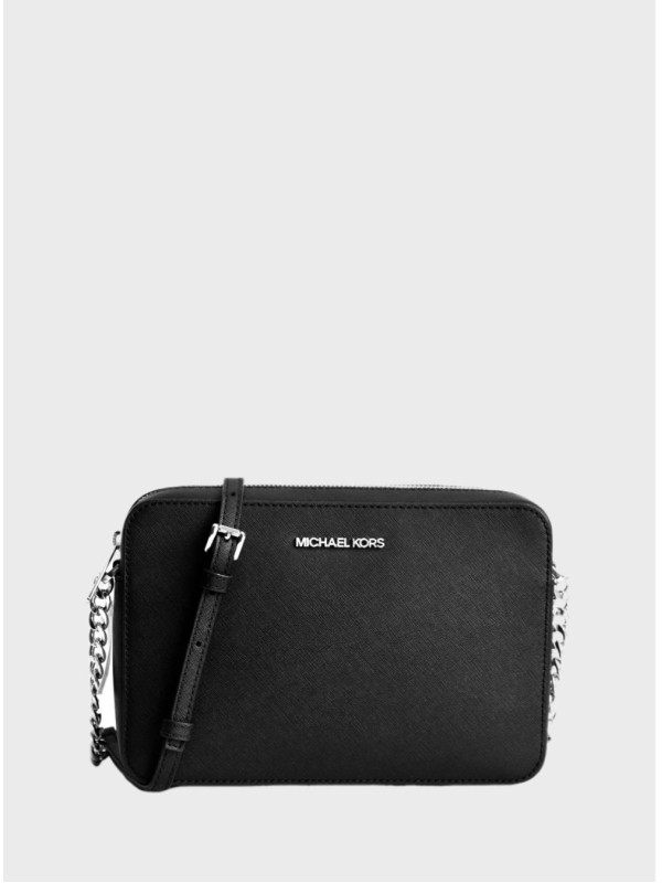 Cумка Michael Kors Jet Set Crossbody Black Silver