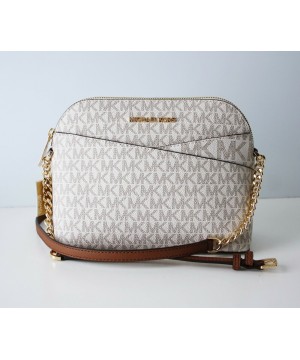 Сумка Michael Kors Jet Set Travel Medium Dome Crossbody Bag Vanilla logo