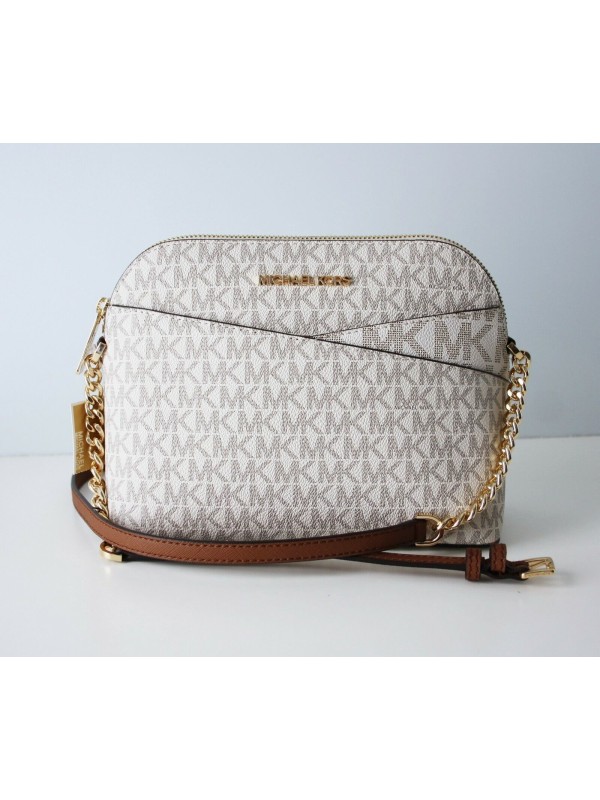 Сумка Michael Kors Jet Set Travel Medium Dome Crossbody Bag Vanilla logo