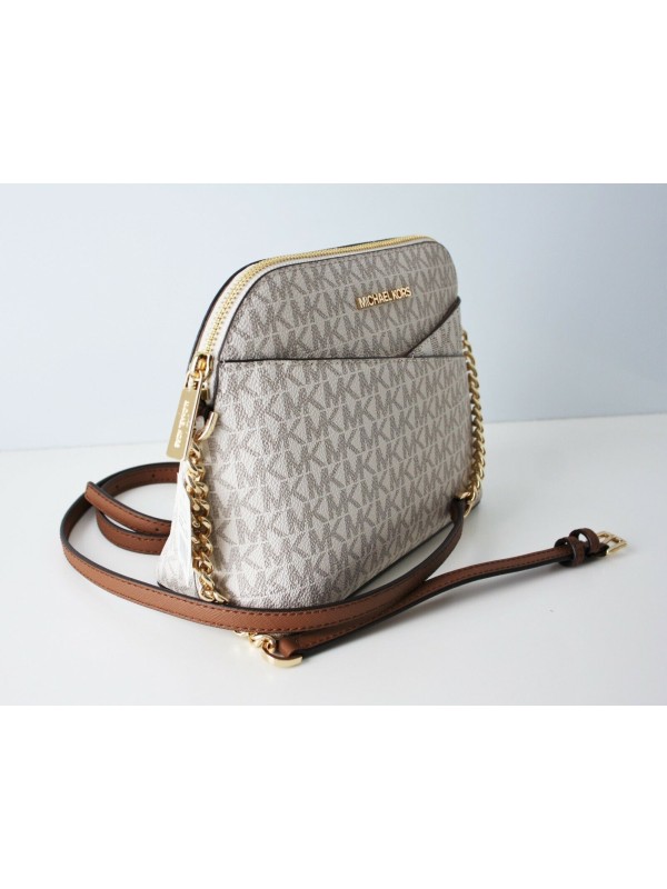 Сумка Michael Kors Jet Set Travel Medium Dome Crossbody Bag Vanilla logo