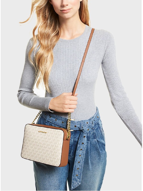 Cумка Michael Kors Jet Set Crossbody Vanilla Logo