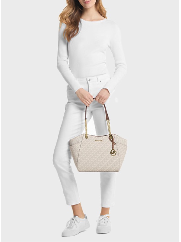 Сумка Michael Kors Jet Set Travel Large Shoulder Tote Vanilla Logo