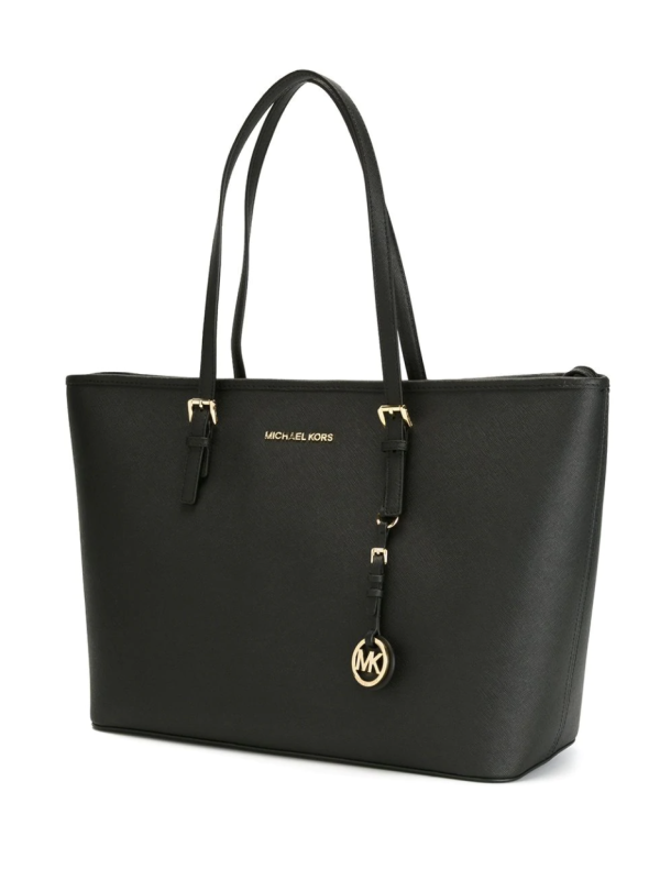 Cумка Michael Kors Jet Set Travel Saffiano Leather Top-Zip Tote Bag Black