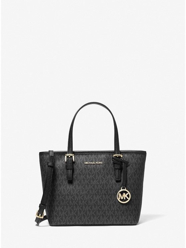 Cумка Michael Kors Jet Set Travel XS Tote Black logo Gold