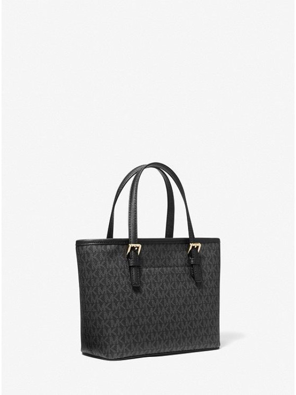 Cумка Michael Kors Jet Set Travel XS Tote Black logo Gold