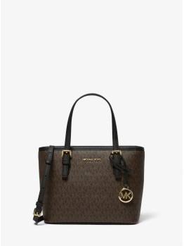 Cумка Michael Kors Jet Set Travel XS Tote Brown Black logo  