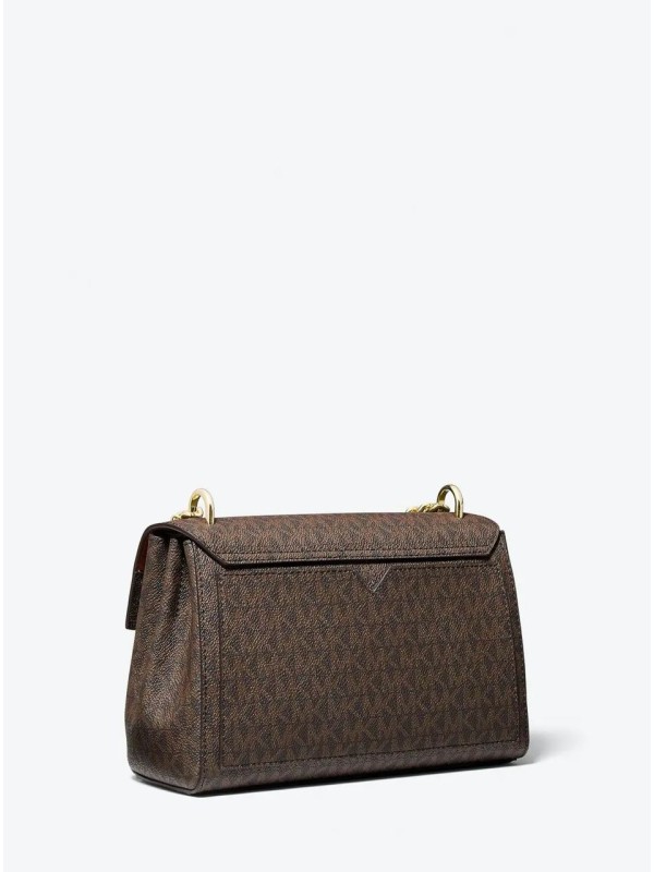 Cумка Michael Kors Lita Medium Brown/light sage logo