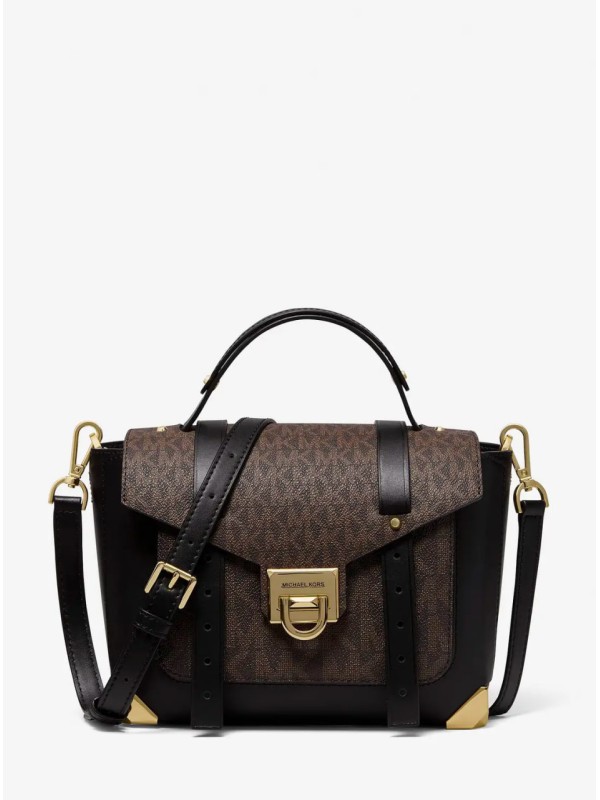 Cумка Michael Kors Manhattan Brown logo