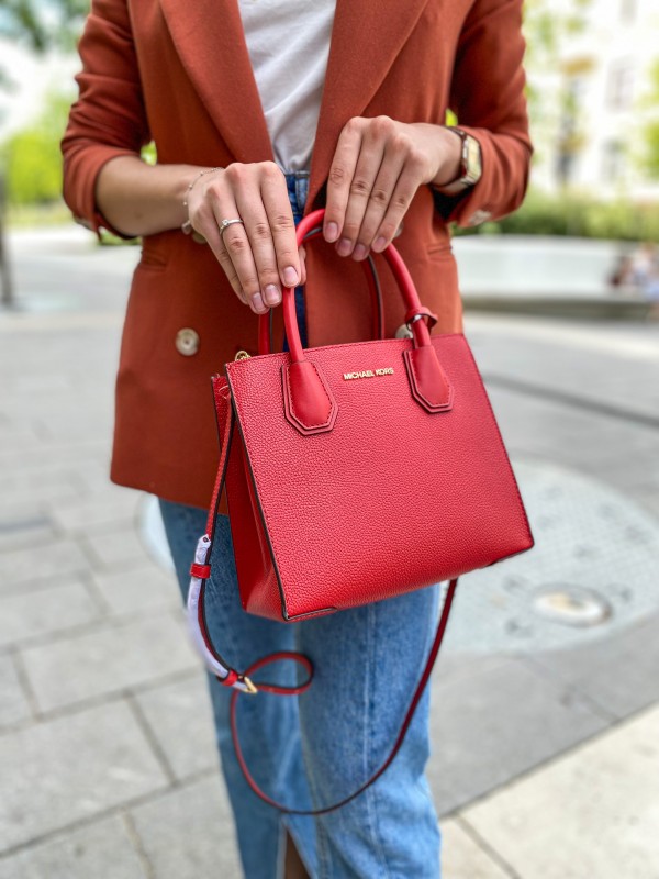 Cумка Michael Kors Mercer Mini Leather Tote Bag Red