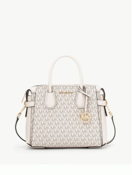 Cумка Michael Kors Mercer Satchel Small Vanilla logo