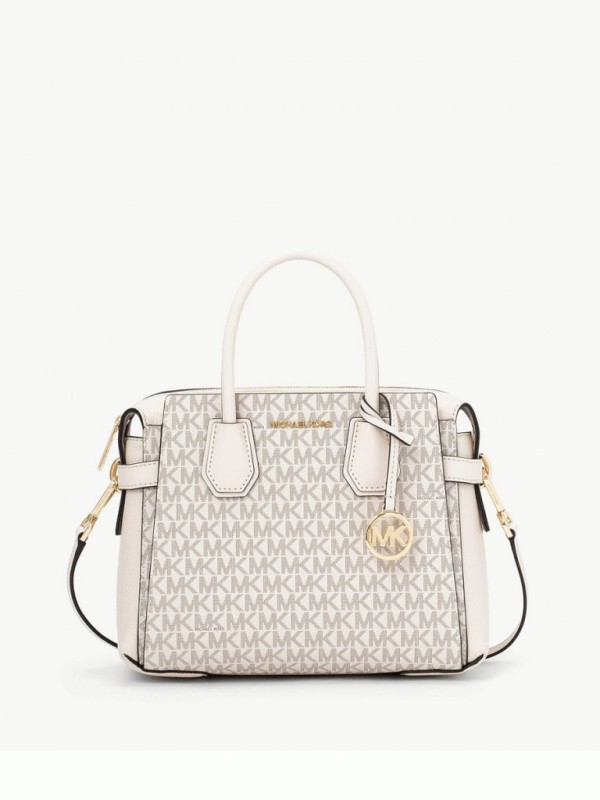 Cумка Michael Kors Mercer Satchel Small Vanilla logo