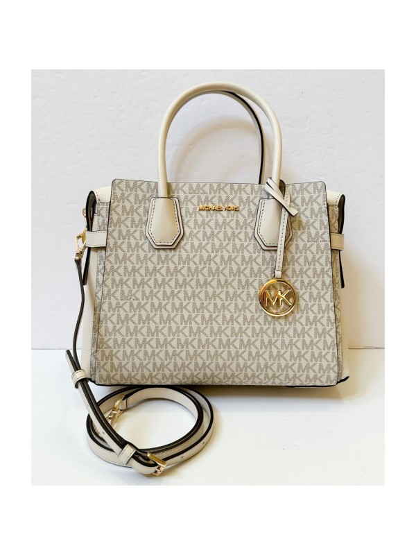 Cумка Michael Kors Mercer Satchel Vanilla logo