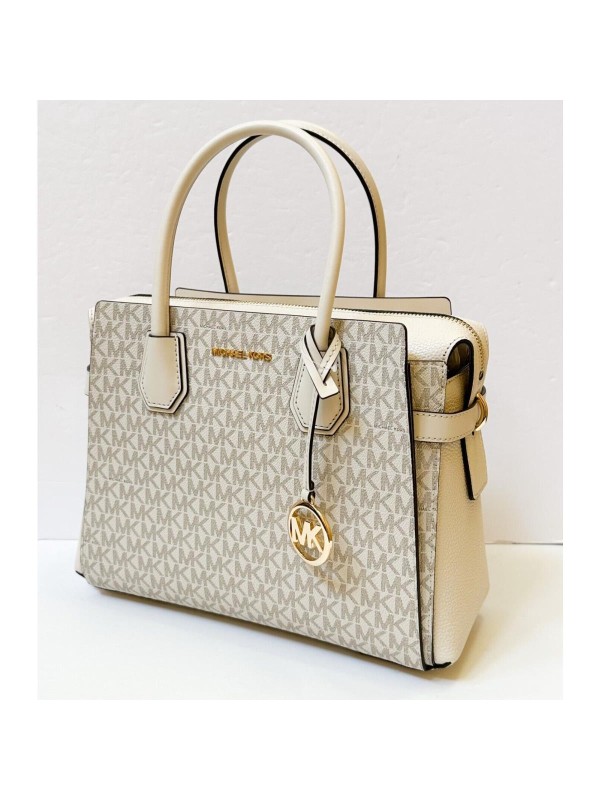 Cумка Michael Kors Mercer Satchel Vanilla logo