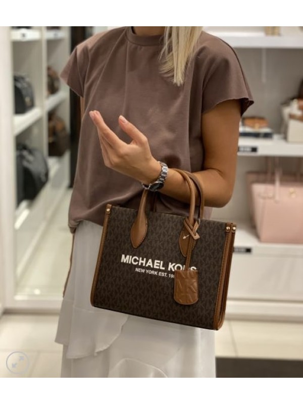 Сумка Michael Kors Mirella Small Tote Brown Logo