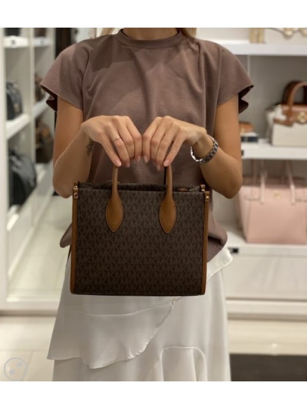 Сумка Michael Kors Mirella Small Tote Brown Logo