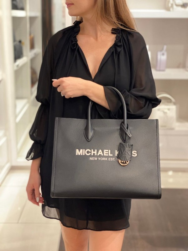 Cумка Michael Kors Mirella Medium Shopper Top Zip Tote Black