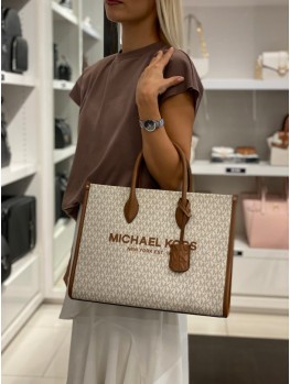 Cумка Michael Kors Mirella Medium Shopper Top Zip Tote Vanilla logo