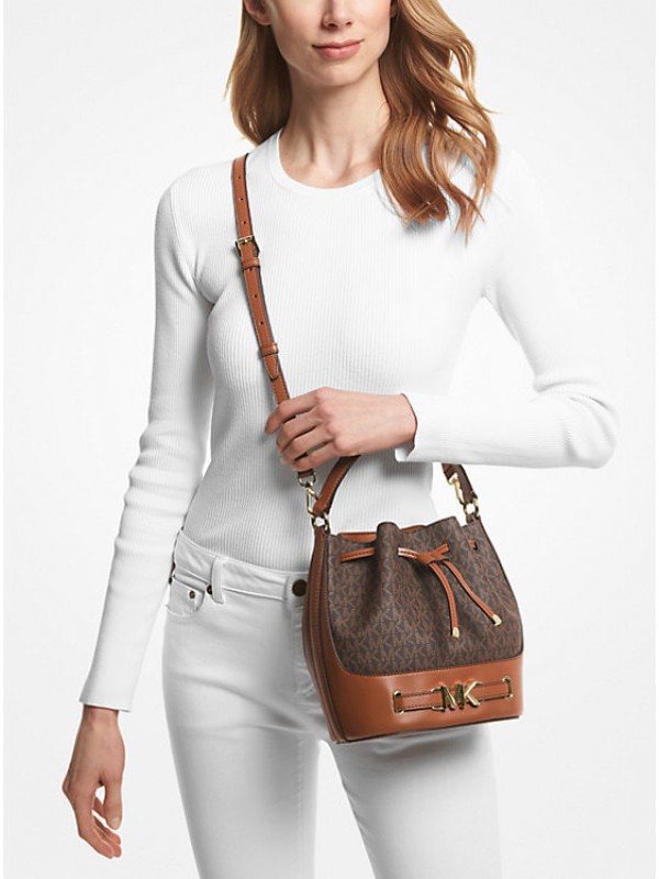 Cумка Michael Kors Reed Bucket Brown logo