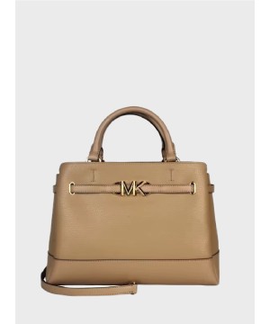 Cумка Michael Kors Reed Large Leather Belted Satchel Beige