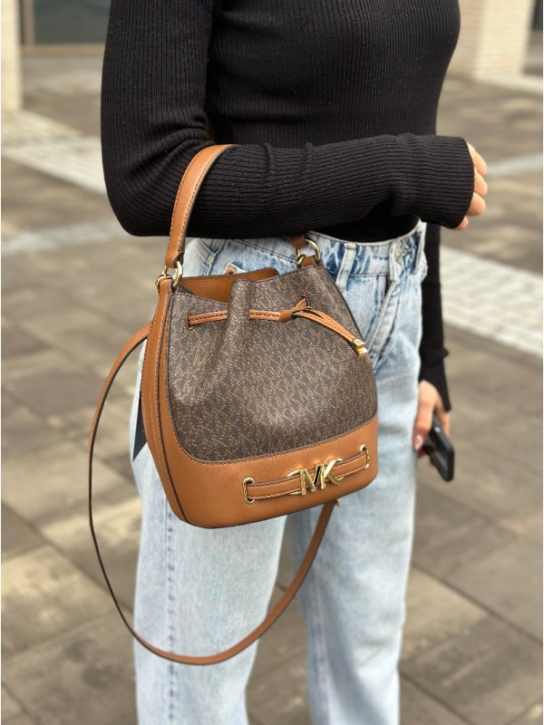 Cумка Michael Kors Reed Bucket Brown logo