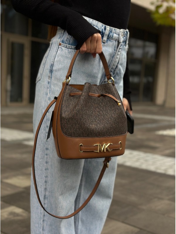 Cумка Michael Kors Reed Bucket Brown logo