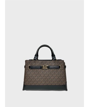 Сумка Michael Kors Reed Small Satchel Brown Logo