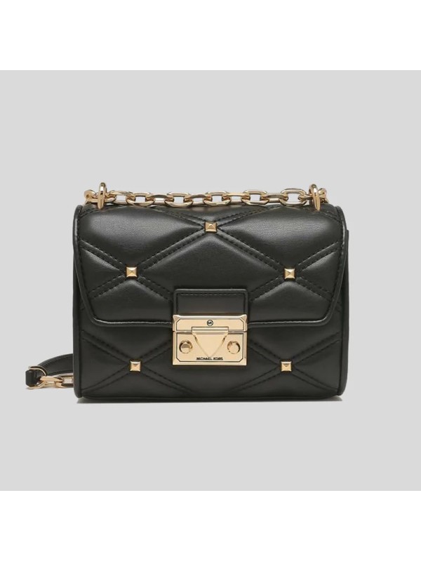 Сумка Michael Kors Serena Small Flap Crossbody  Black Gold with Studs