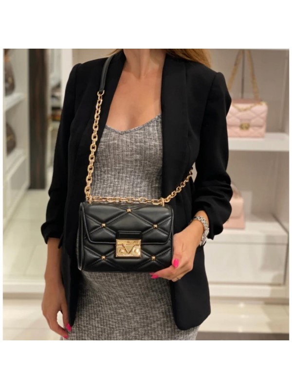 Сумка Michael Kors Serena Small Flap Crossbody  Black Gold with Studs