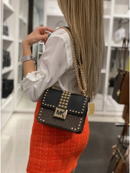 Cумка Michael Kors Sonia mini Shoulder Bag brown logo