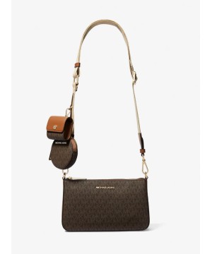 Cумка Michael Kors Jet Set Tech Crossbody Brown logo