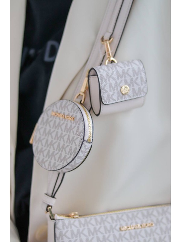 Cумка Michael Kors Jet Set Tech Crossbody White logo