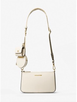 Cумка Michael Kors Jet Set Travel Saffiano Leather Crossbody with Case Light Cream