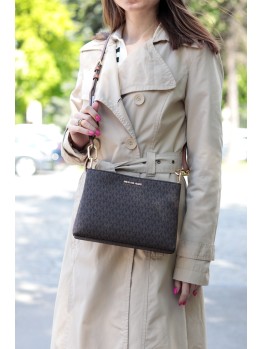 Cумка Michael Kors Trisha Triple Compartment Crossbody Bag Brown logo
