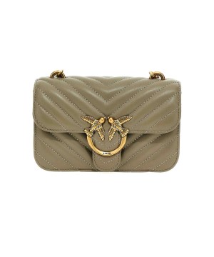 Cумка PINKO Love Bell Chevron mini FW23-24 Olive gold