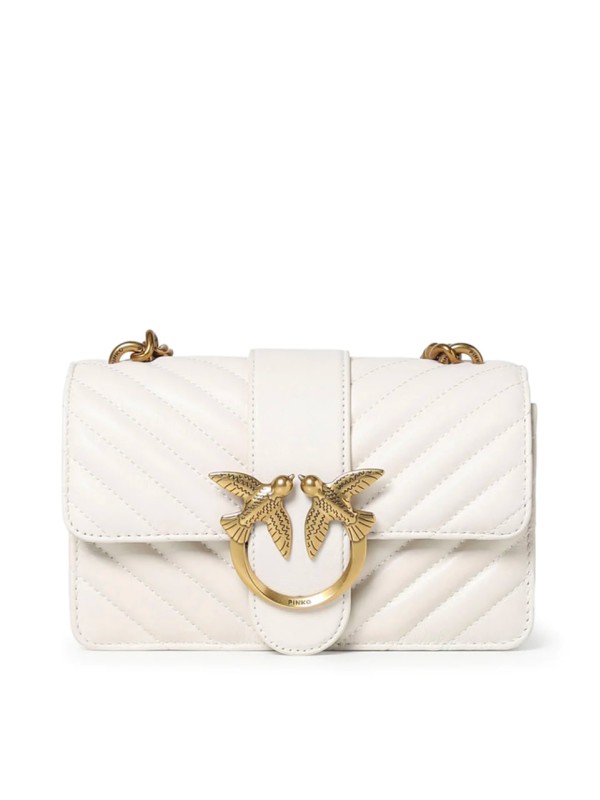 Cумка Pinko Classic Love Bag One(chevrone) Mini Bianco/Gold SS24