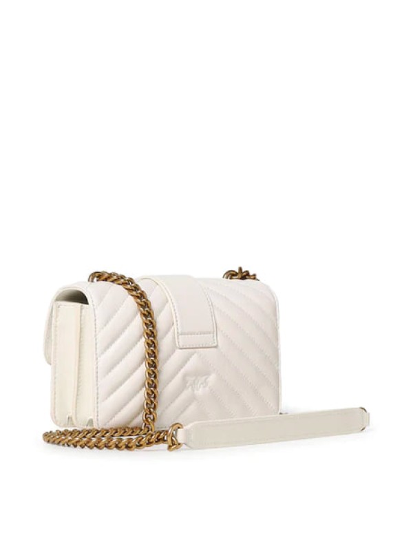 Cумка Pinko Classic Love Bag One(chevrone) Mini Bianco/Gold SS24