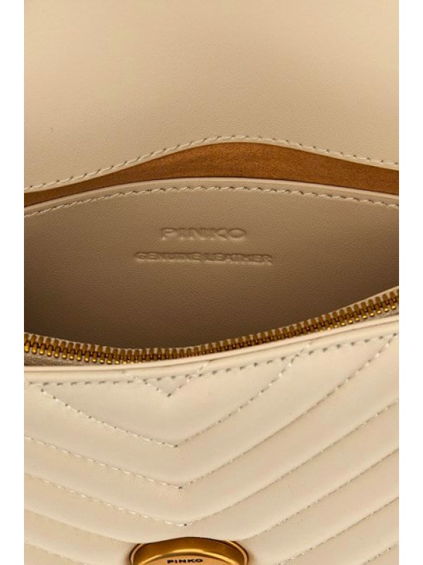 Cумка Pinko Classic Love Bag One(chevrone) Mini Bianco/Gold SS24