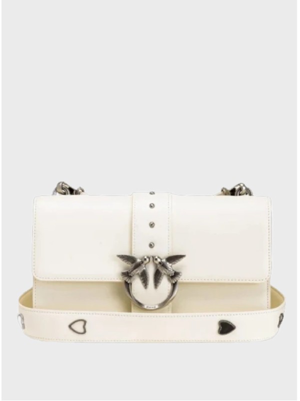 Cумка Pinko Classic Medium Leather Belt White Bianco SS23-24