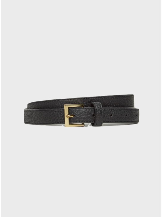 Женский пояс Lauren Ralph Lauren Pebbled Leather Skinny Black 20 mm