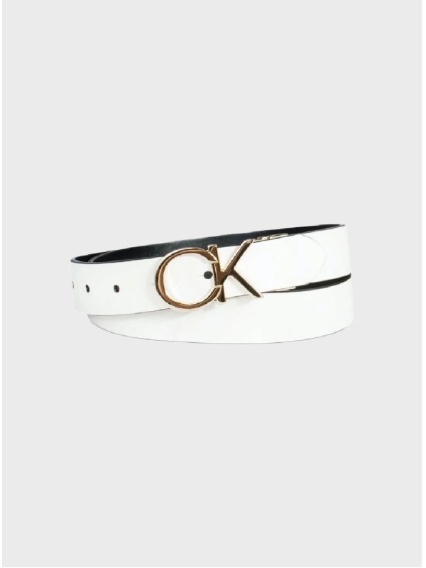 Женский двухсторонний пояс Calvin Klein White/Black 30mm