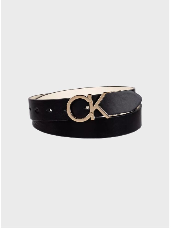 Жіночий двосторонній пояс Calvin Klein White/Black 30mm