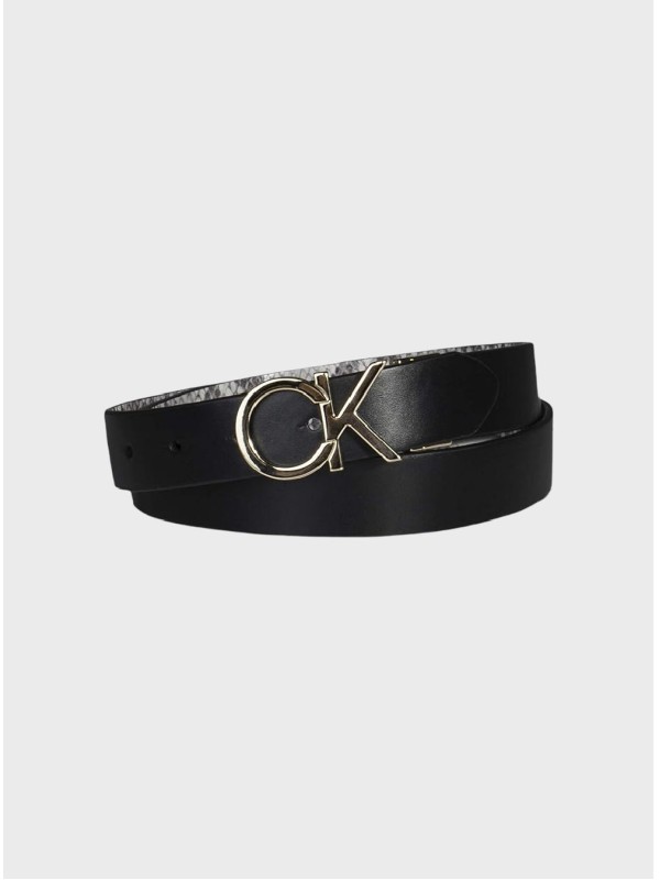 Жіночий двосторонній пояс Calvin Klein Snake/Black 30mm