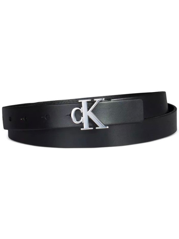 Женский пояс Calvin Klein Women's CK Monogram Buckle Skinny, 25 mm, Black