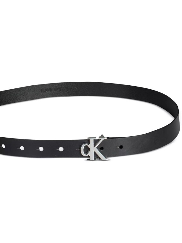 Жіночий пояс Calvin Klein Women's CK Monogram Buckle Skinny, 25 mm, Black