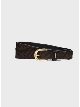 Женский пояс Coach Classic In Signature Canvas Dark Brown Logo 24mm Женский пояс Coach Classic In Signature Canvas Dark Brown Logo 24mm