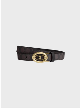 Жіночий двосторонній пояс Coach Signature Buckle Cut To Size 25 Mm Walnut Black