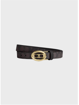 Женский двухсторонний пояс Coach Signature Buckle Cut To Size 25 Mm Walnut Black