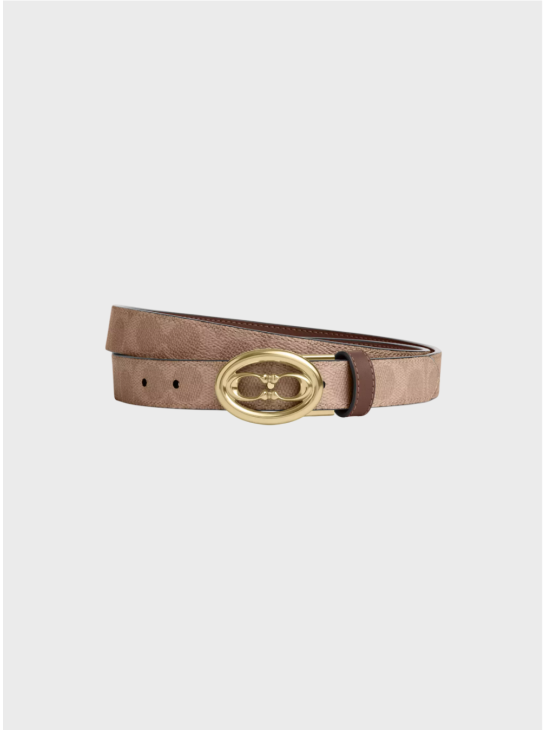 Жіночий двосторонній пояс Coach Signature Buckle Cut To Size 25 Mm Brown