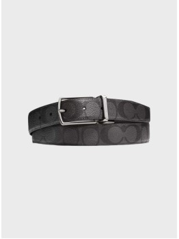 Мужской двухсторонний пояс Coach Harness Buckle Cut To Size, 30 Mm, Black Logo